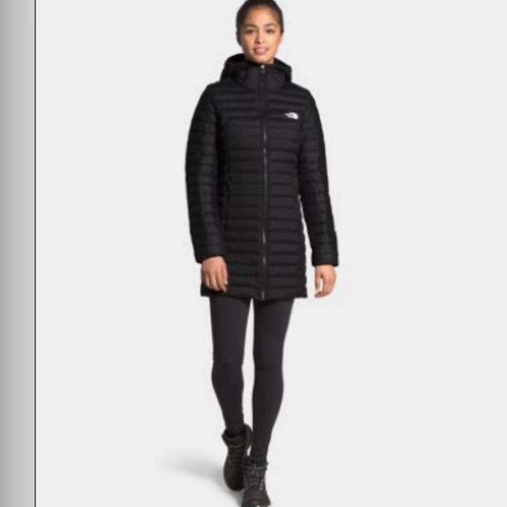 Black Northface stretch down parka